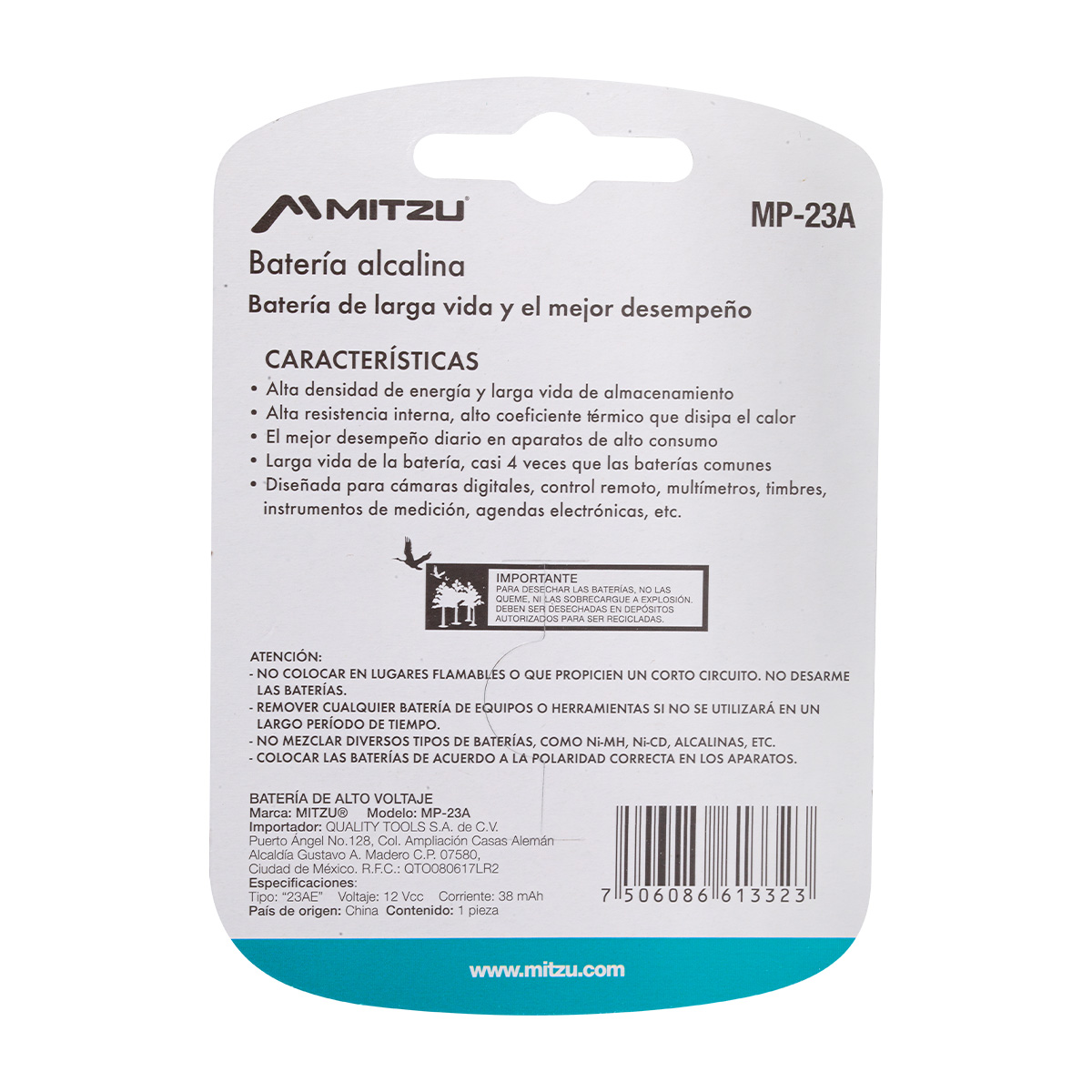 Batería Alcalina 23 A Mp-23a.