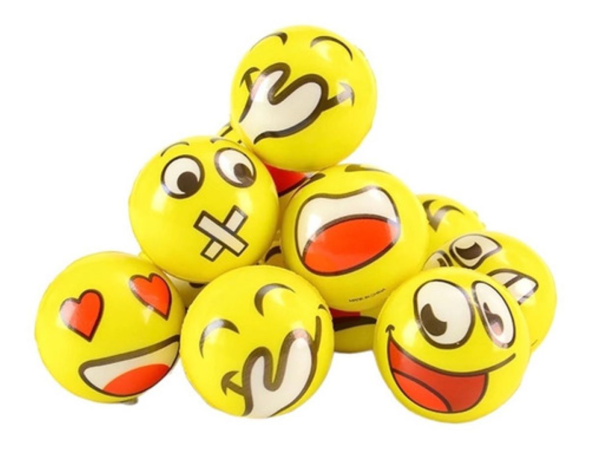 80  Pelotas Antiestrés De Esponja Emoji.