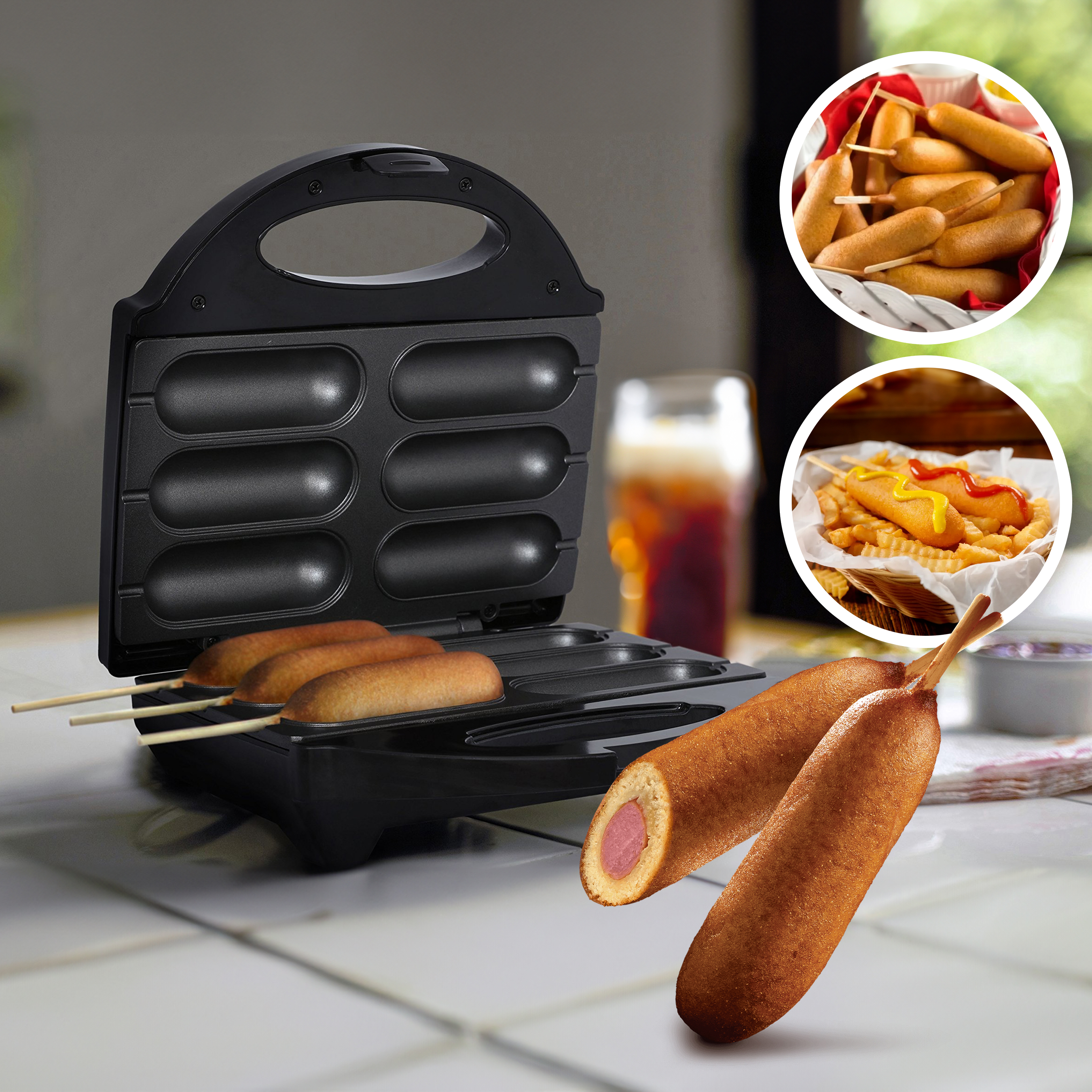 Banderillas Maker Maquina Para 6 Mini Corn Dog Antiadherente