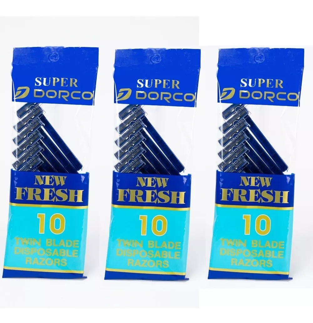 10 Paquetes Con 10 Rastrillos Desechables Dorco Fresh.