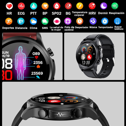 Reloj Inteligente Deportivo Para Glucosa En La Sangre Ecg.