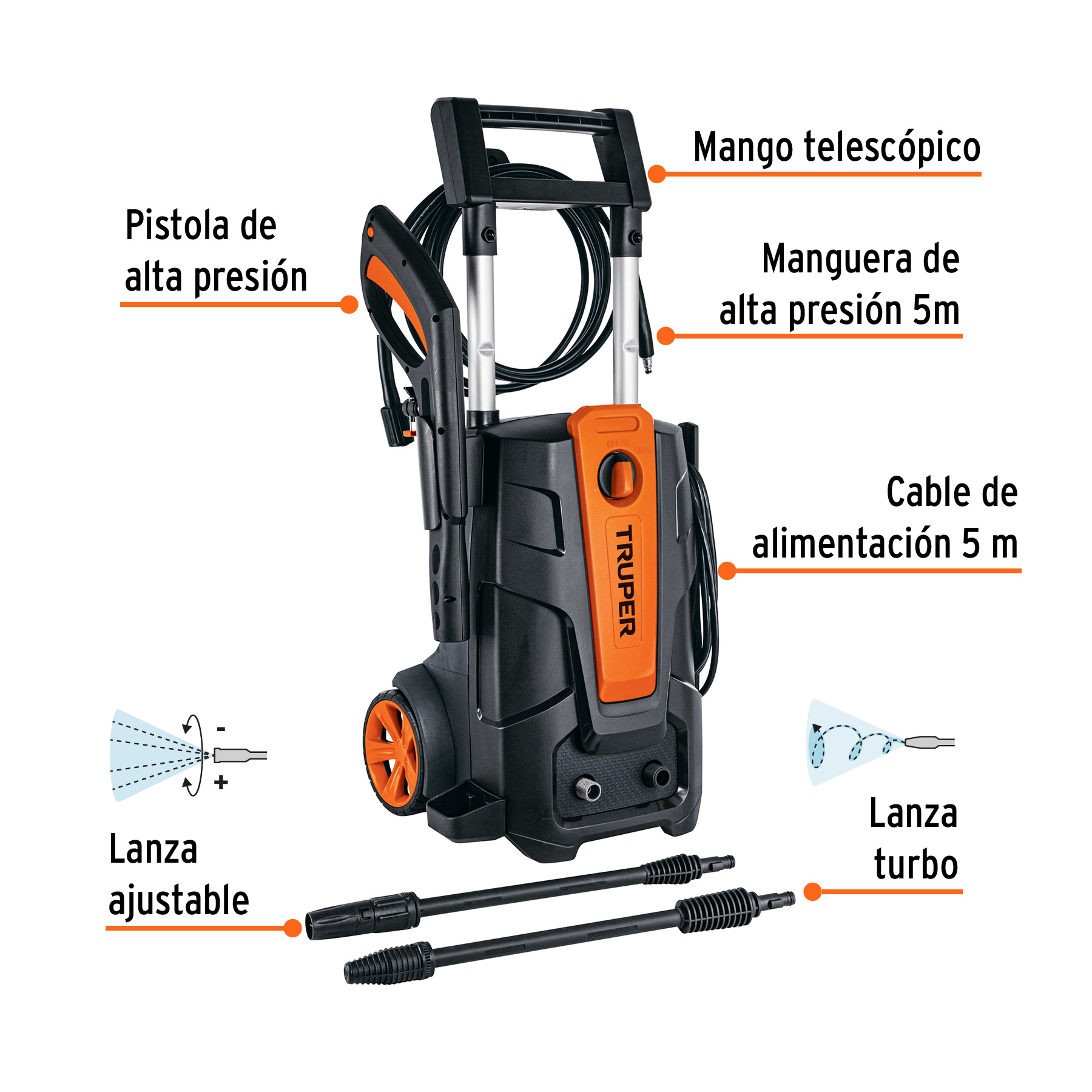 Hidrolavadora eléctrica Truper 2000 PSI 101595