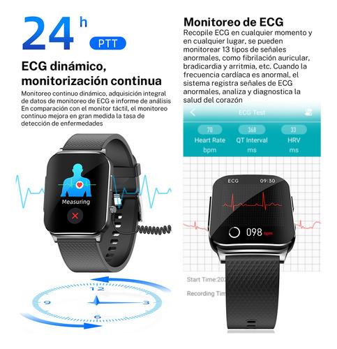 Reloj Inteligente Para Medir La Ritmo Cardiaco Y La Glucos.