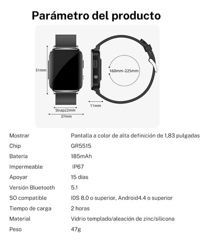 Reloj Inteligente Para Medir La Ritmo Cardiaco Y La Glucos.
