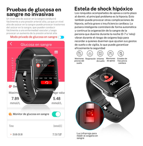 Reloj Inteligente Para Medir La Ritmo Cardiaco Y La Glucos.