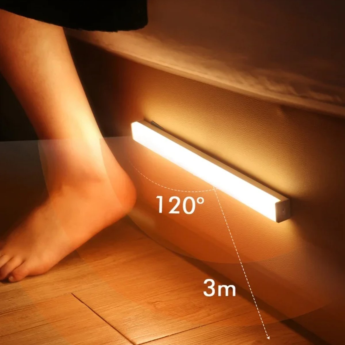 Luz LED inalámbrica recargable seguridad lampara Sensor movimiento sala, cuarto,armario, escaleras.