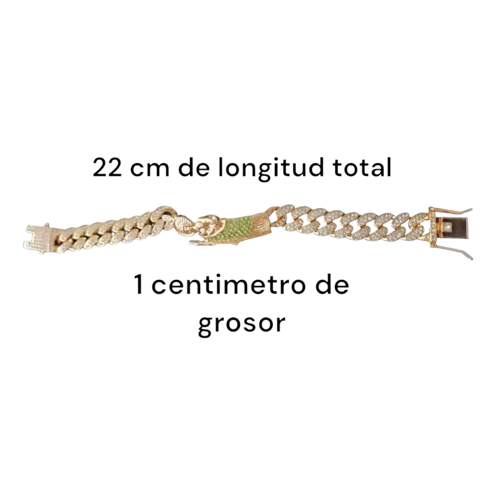 San Judas Tadeo esclava de oro laminado de 18 kilates, cadena cubana.