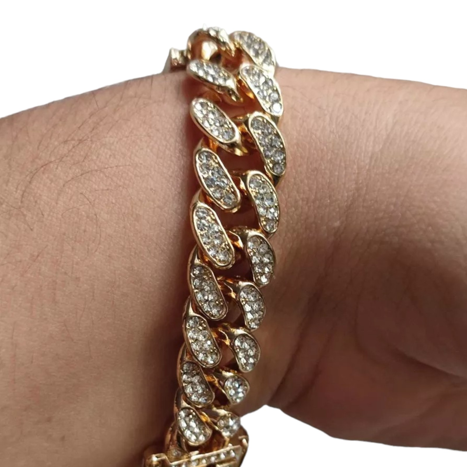 San Judas Tadeo esclava de oro laminado de 18 kilates, cadena cubana.