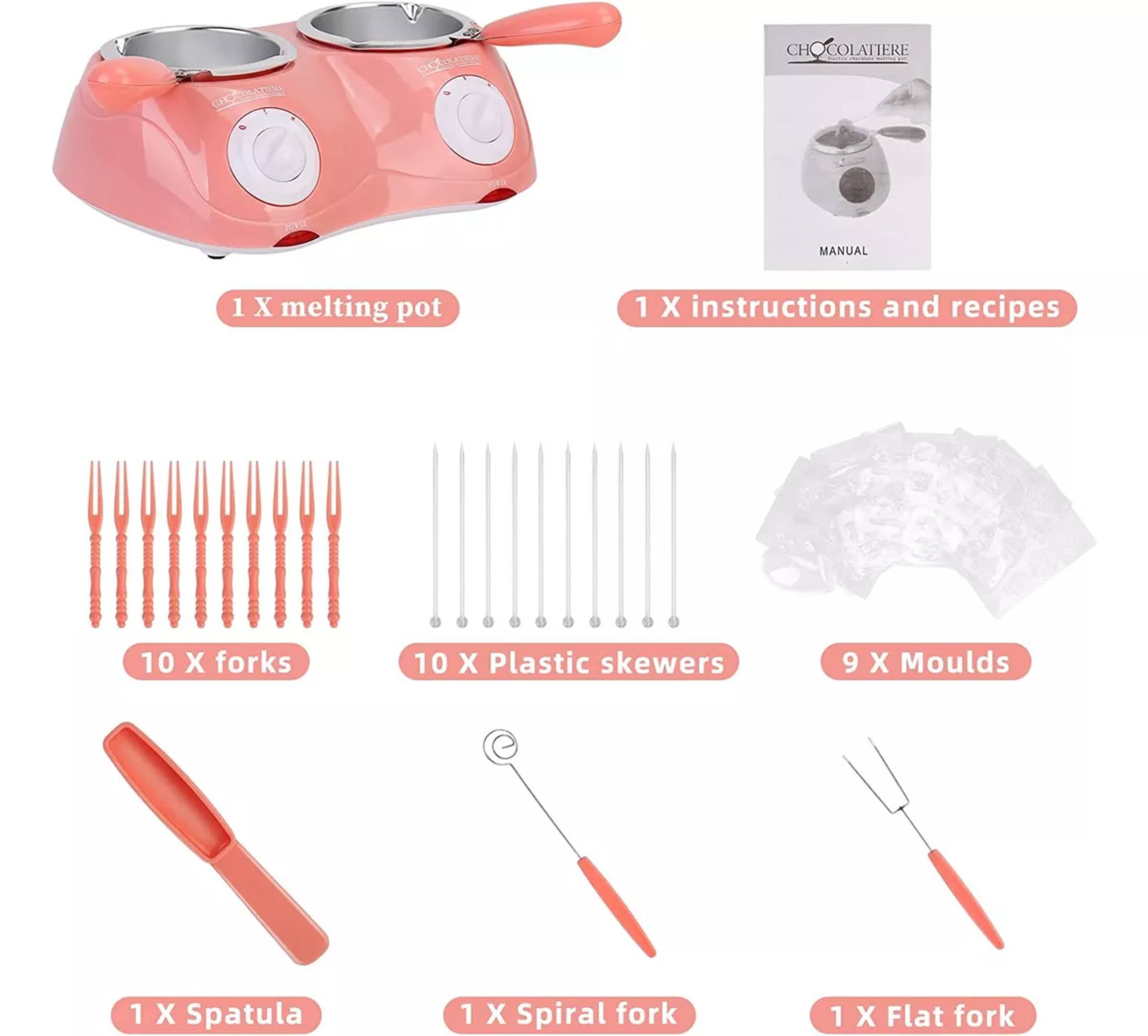Maceta Eléctrico Chocolate Kit Fuente Para Derretir Fiesta.