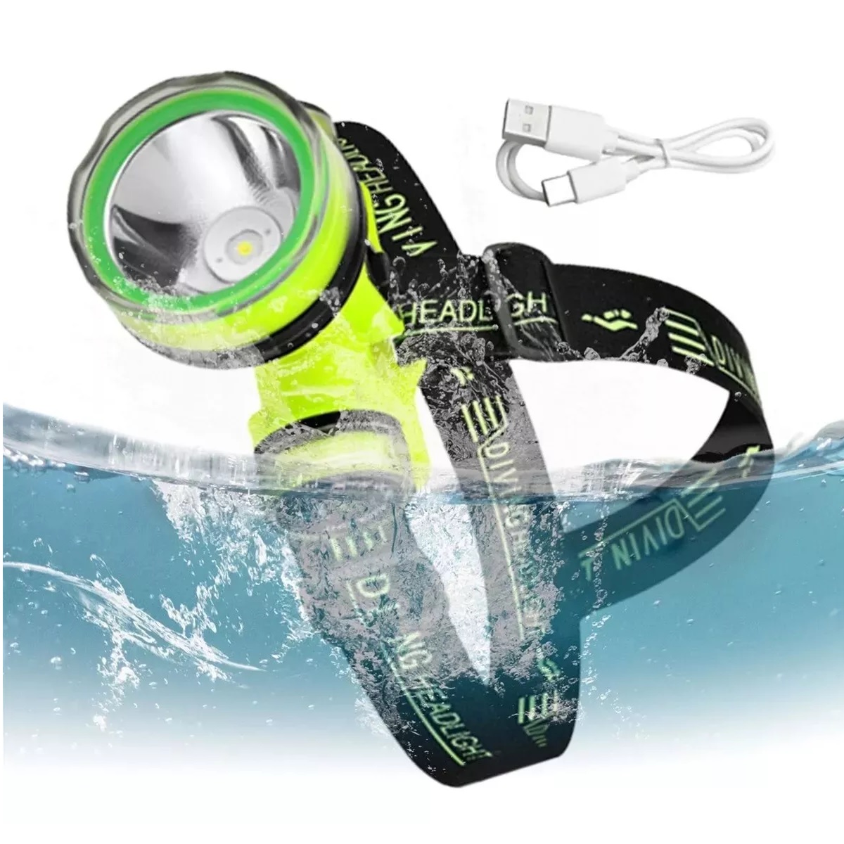 Lámpara De Buceo Usb C Profesional Sumergible De 10000 Lúmen.