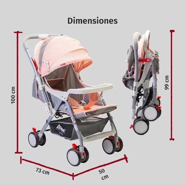 Carriola Reversible Para Bebé D Bebe Bm Ligera Y Reclinable Rosa