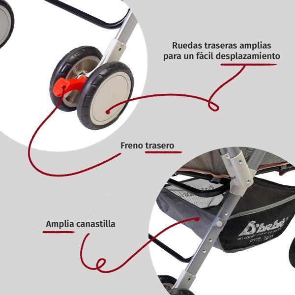 Carriola Reversible Para Bebé D Bebe Bm Ligera Y Reclinable Rosa
