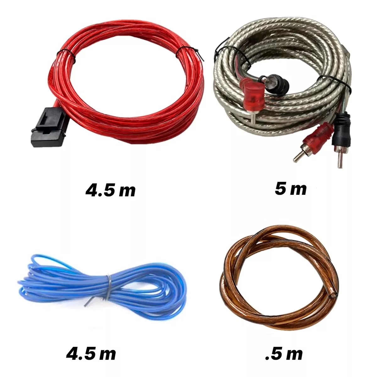 Kit Amplificador Instalacion Cable Rca Audio Auto 4ga.