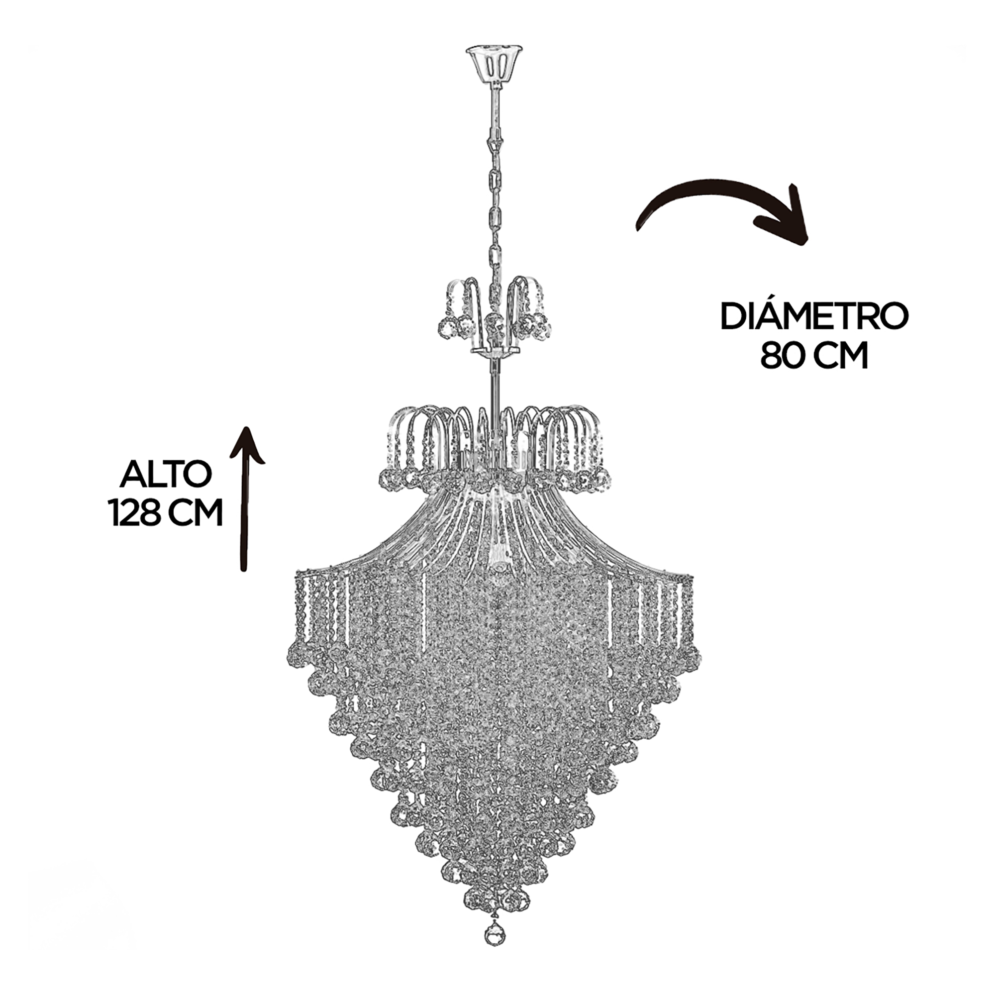 Candil Colgante Cristal Cortado K9 Europa Venecia De 10 Luces GD.