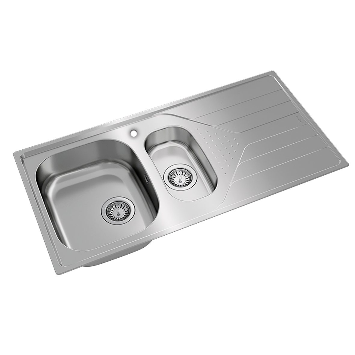 Tarja Doble Empote Acero Inoxidable Teka Universe 60 T-XP 1 1/2 B 1D 2 Tinas 34 cm Esc. Der..