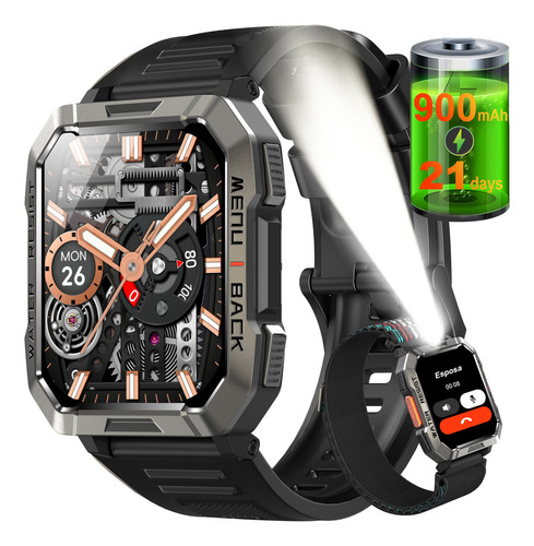 Reloj Inteligente Smart Watch Reloj Militar Para Hombre Blackview W60 Bluetooth Black 2.1 Sports, Ip68, 900mah, relojes inteligentes militares, relojes inteligentes con linterna.