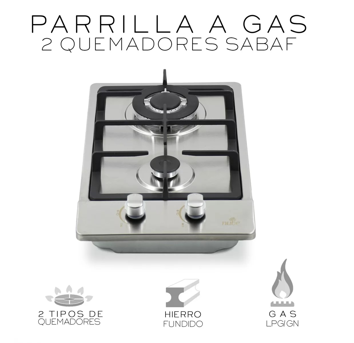 Parrilla empotrable 2 quemadores Gas Envio Gratis.