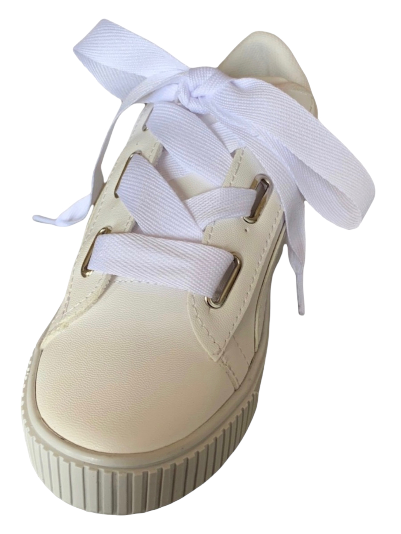Tenis De Moda Para Dama Blancos Con Agujeta Gruesa.