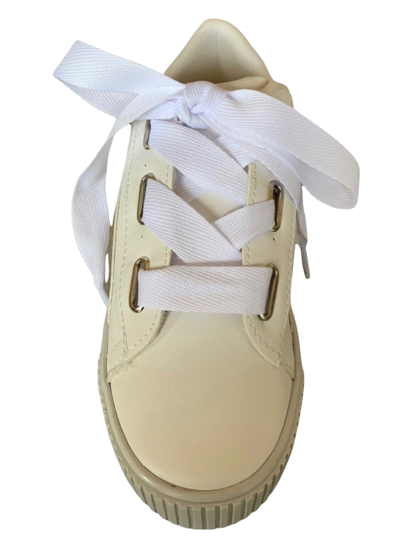 Tenis De Moda Para Dama Blancos Con Agujeta Gruesa.
