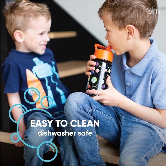 Simple Modern Botella de Agua para Niños con Pajita | Vaso Térmico Acero Inoxidable Aislado Reutilizable para Niños y Niñas | Summit Colección | 415ml | Wheels Up.