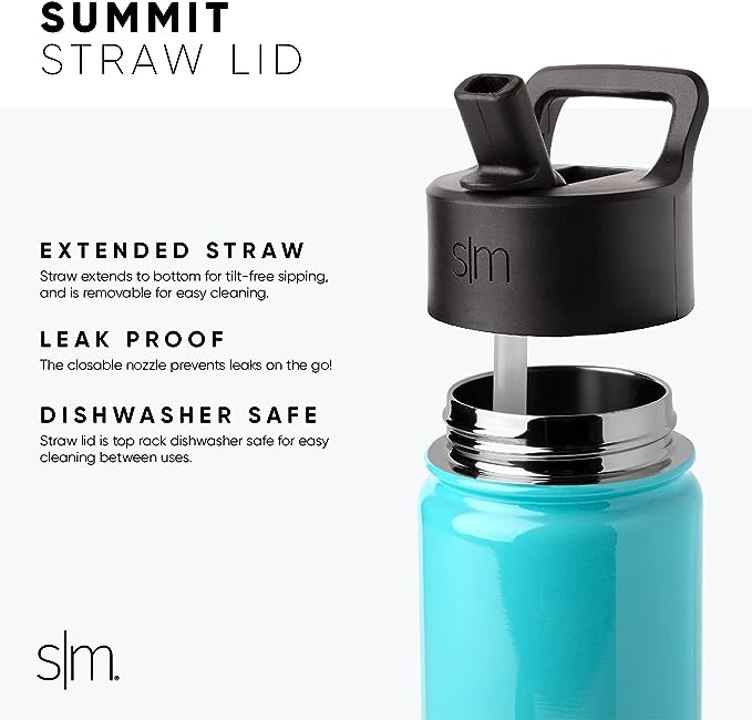 Simple Modern Botella de Agua para Niños con Pajita | Vaso Térmico Acero Inoxidable Aislado Reutilizable para Niños y Niñas | Summit Colección | 415ml | Wheels Up.