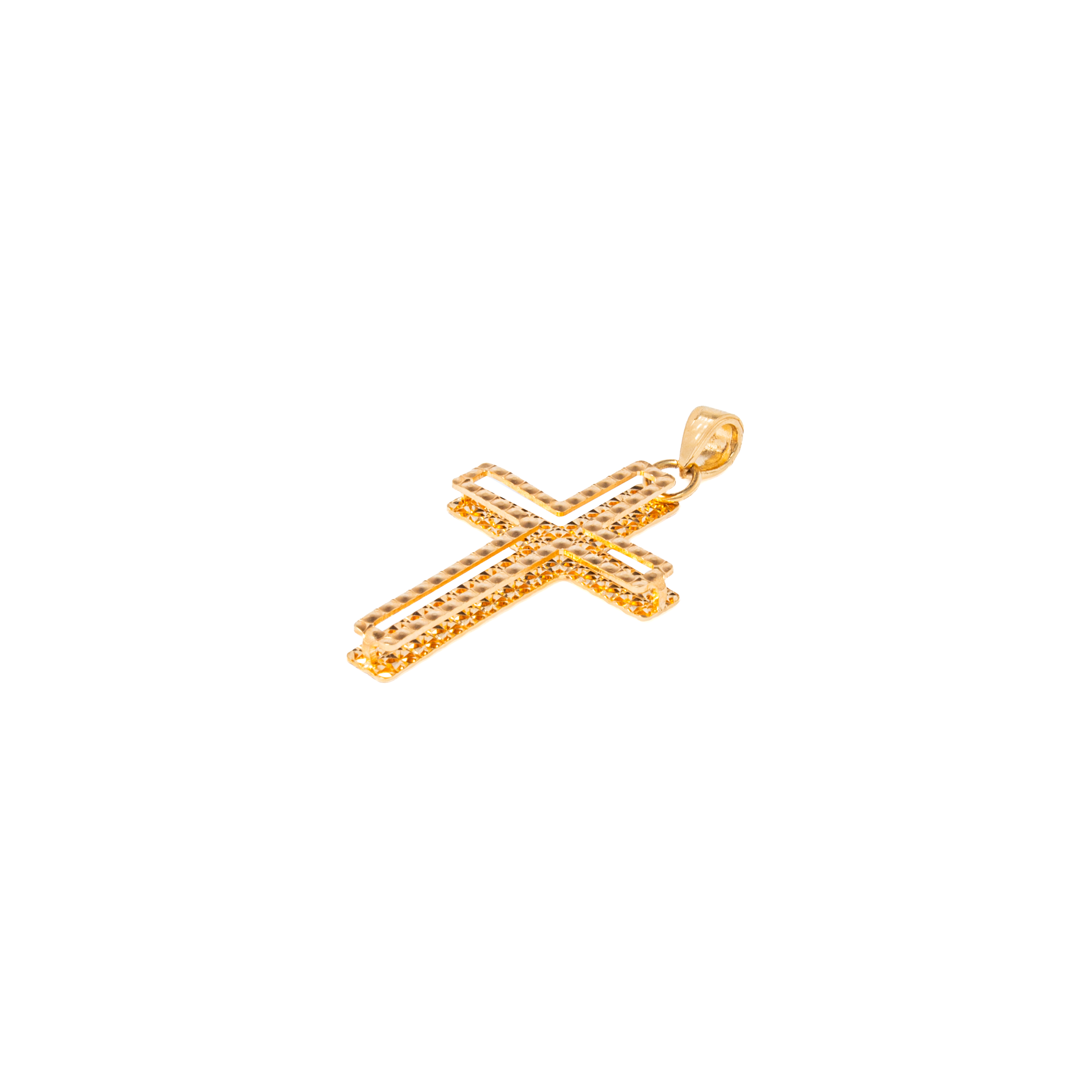 Cruz en Oro Italiano de 14 Kilates. Oro Fino Joyería..