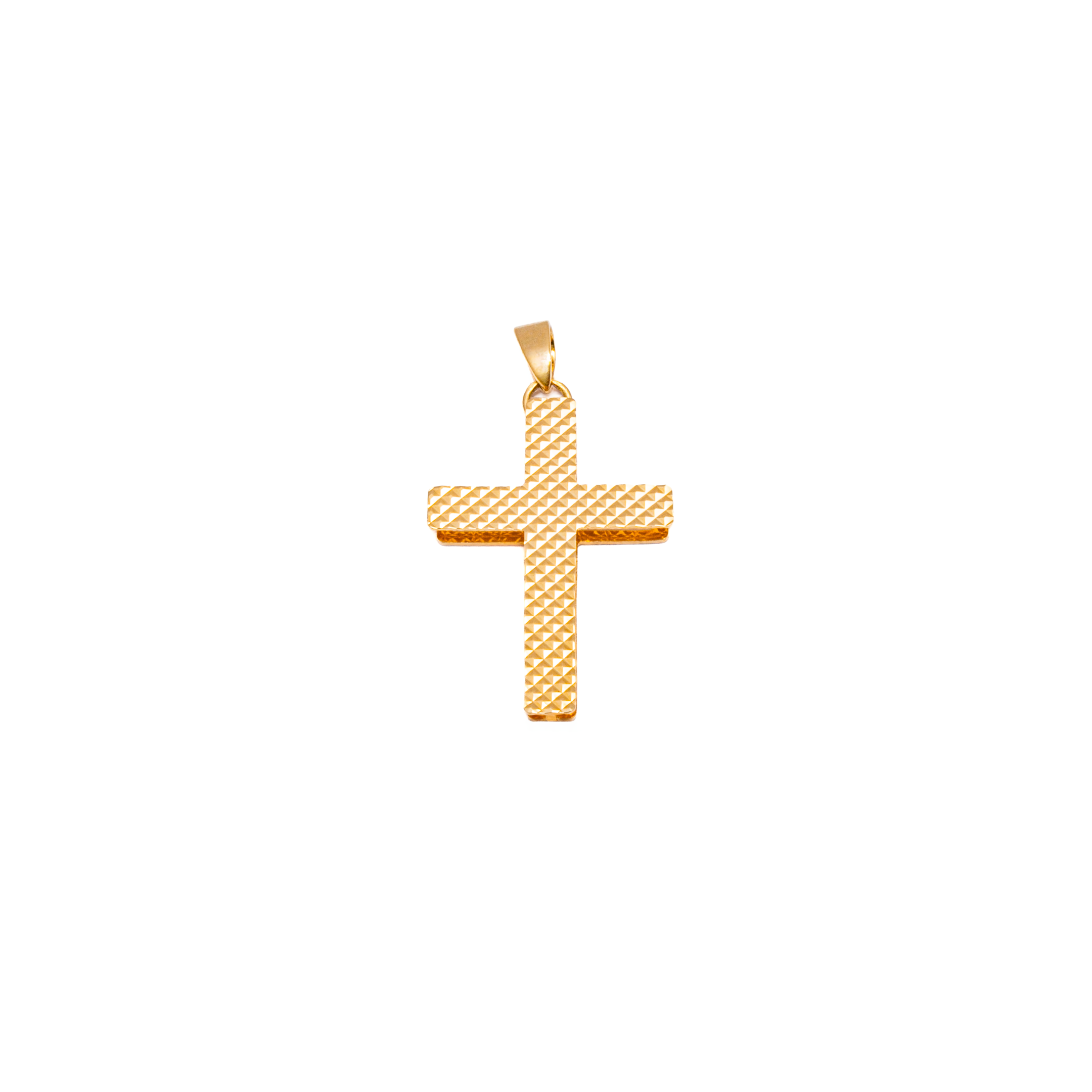 Cruz en Oro Italiano de 14 Kilates. Oro Fino Joyería..