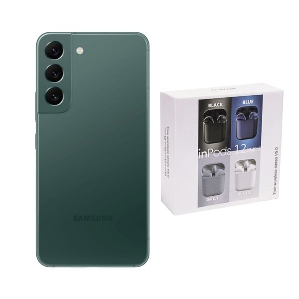 Galaxy S22 256GB Verde Reacondicionado Grado A + Audífonos Genéricos.