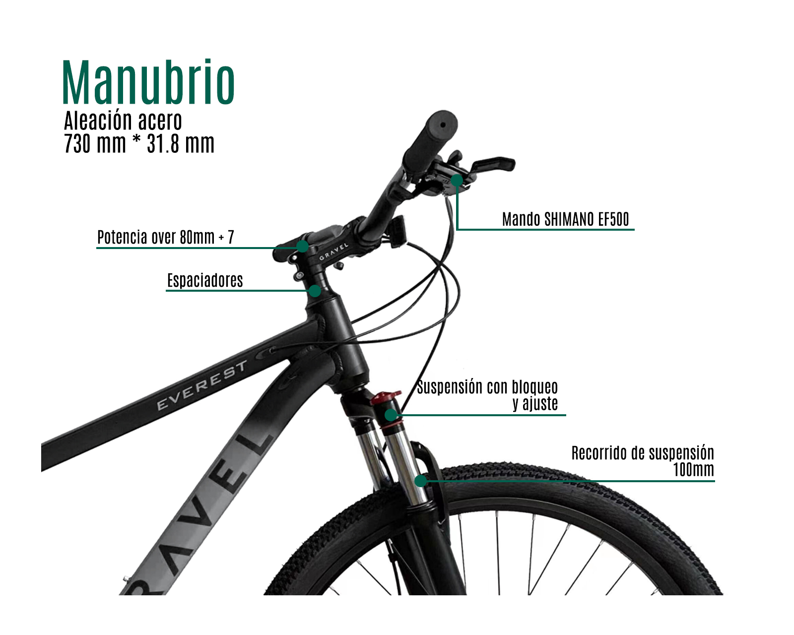 BICICLETA MTB EVEREST R29 M GRIS.