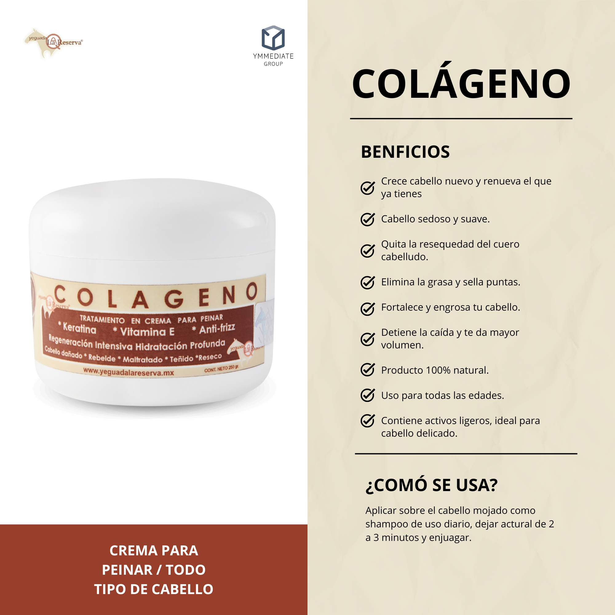 Shampoo Yeguada la Reserva 1L, y Colágeno grande Yeguada 250gr