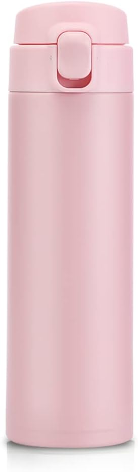 A EASYTAO Termos para Cafe, Botella de Agua, Mantiene Frío y Caliente 6 Horas, Termo Taze de Acero Inoxidable, Vaso Termico para Adultos y Niño, Hombres y Mujeres(450ml Rosa).