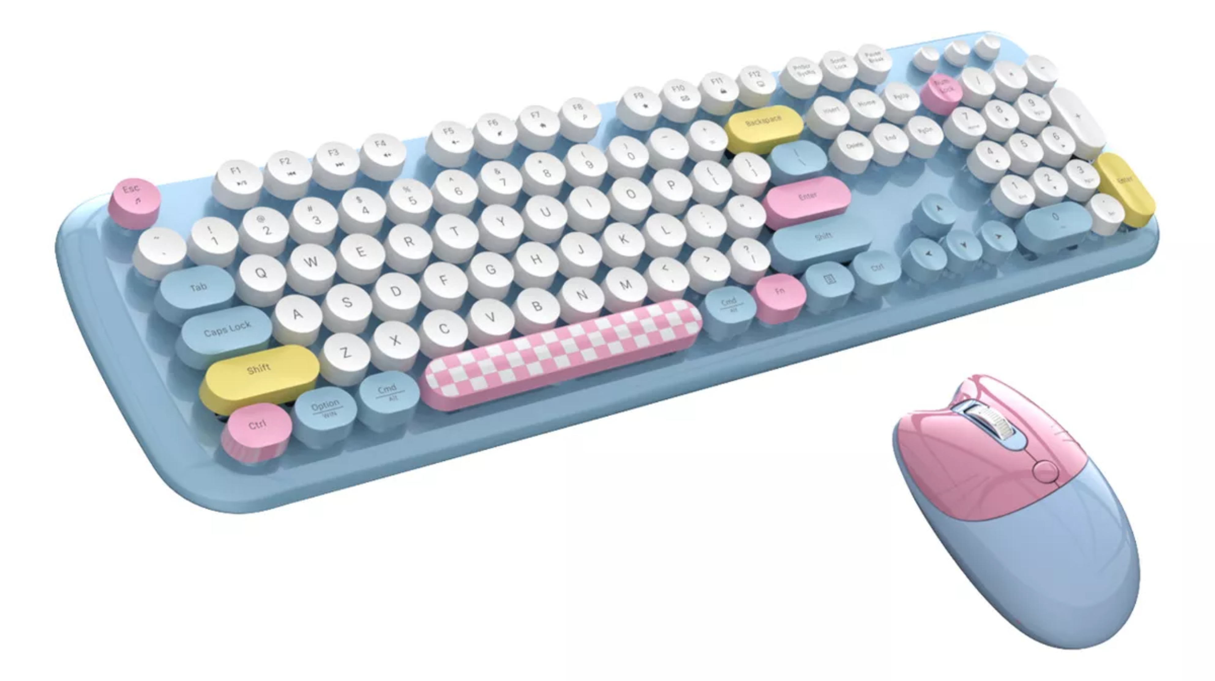 Zienstar Kit De Teclado Y Mouse Inalámbricos Usb Retro.