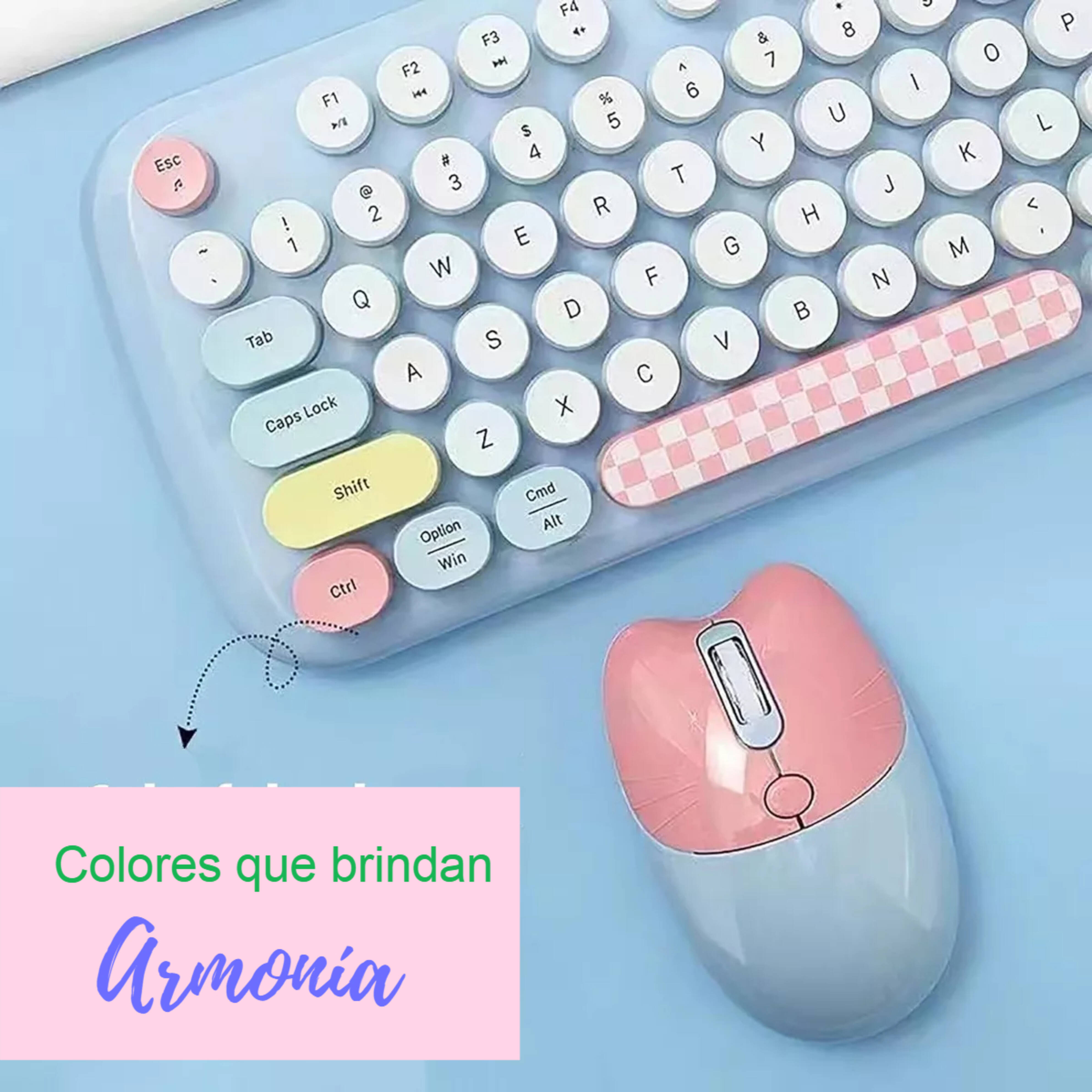 Zienstar Kit De Teclado Y Mouse Inalámbricos Usb Retro.
