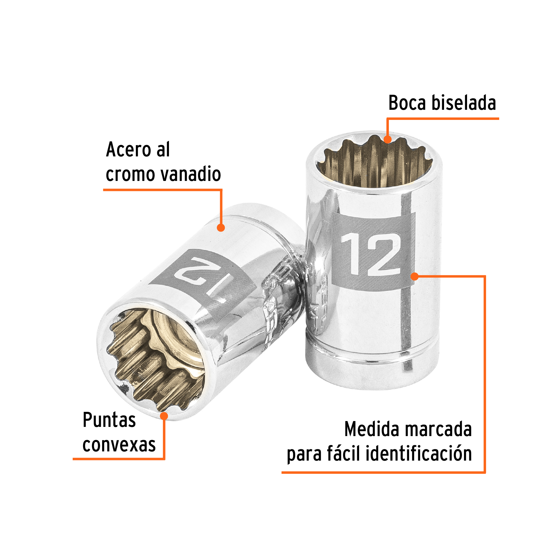 DADO DE 12 PUNTAS CUADRO 3/8P DE 12MM.