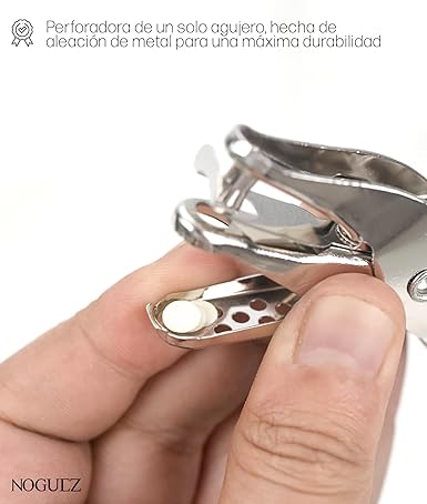 A Noguez. Perforadora de Papel, Perforadora Circular de Mano para Orificios de 6mm., Paper One Hole Punch..