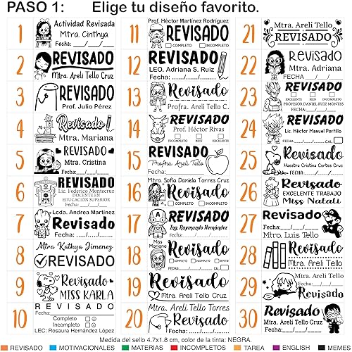A VIOPY Sello Calificador Personalizado Para Maestras, Maestros, Profesores, Educadores, Docentes Trodat 4912 47x18 mm Agrega Tu Nombre Personaliza Tu Diseño Sello Calificador Personalizado Para Maestras, Maestros, Profesores, Educadores, Docentes Trodat 4912 47x18 mm Agrega Tu Nombre Personaliza Tu Diseño.