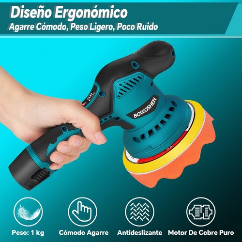 Pulidora Eléctrica Inalámbrica Pulidora Orbital Para Autos azul/negro.
