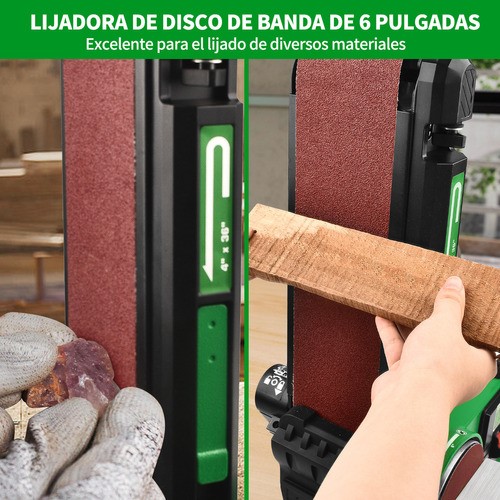 650w Lijadora De Madera Y Metal Banda y Disco 4x36 Shawty verde.