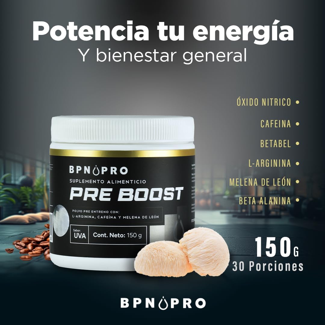 Pre Entreno Oxido Nitrico Arginina Betabel Cafeína Bpn Pro.