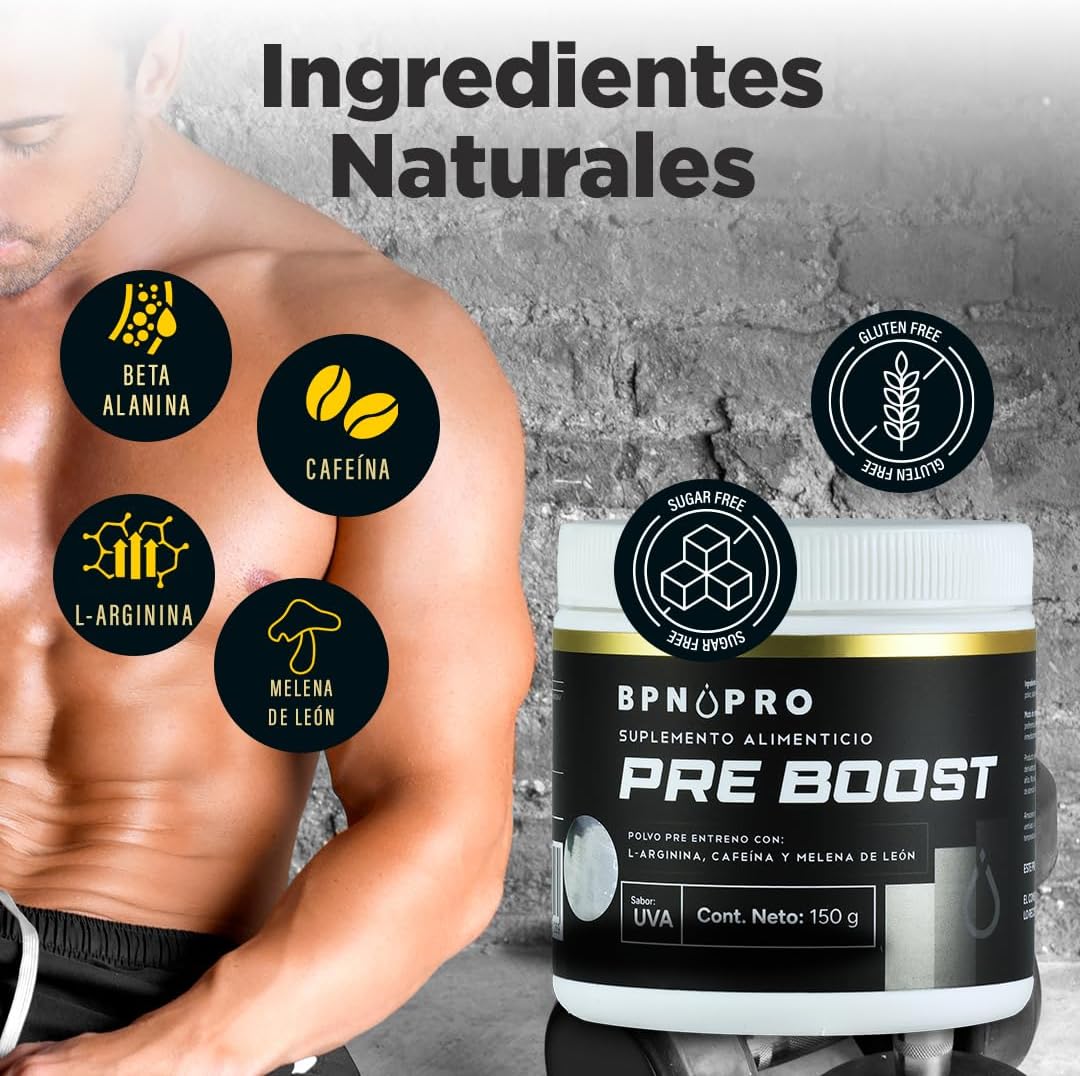 Pre Entreno Oxido Nitrico Arginina Betabel Cafeína Bpn Pro.
