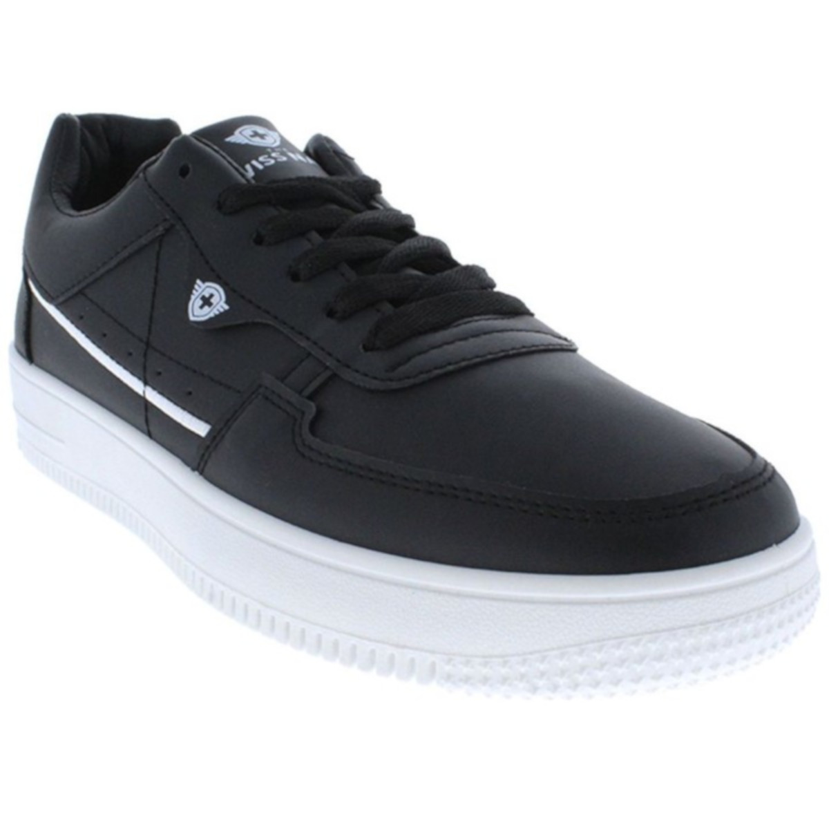 Tenis Swiss Navy Casual para Hombre - Negro c/suela blanca