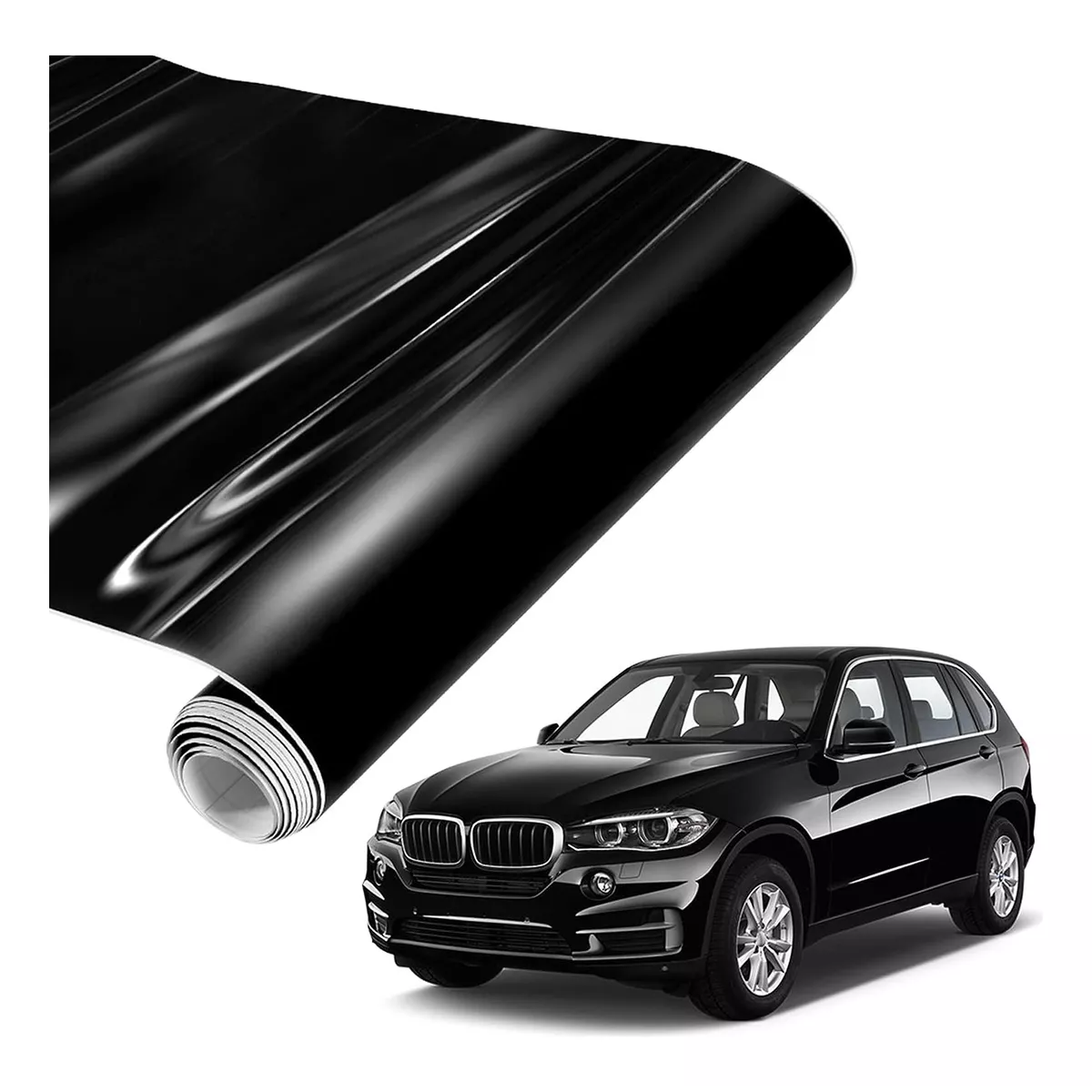 Vinil Fibra Carbono Automotriz Impermeable Pegatina 30cm×4m Negro Brillante.