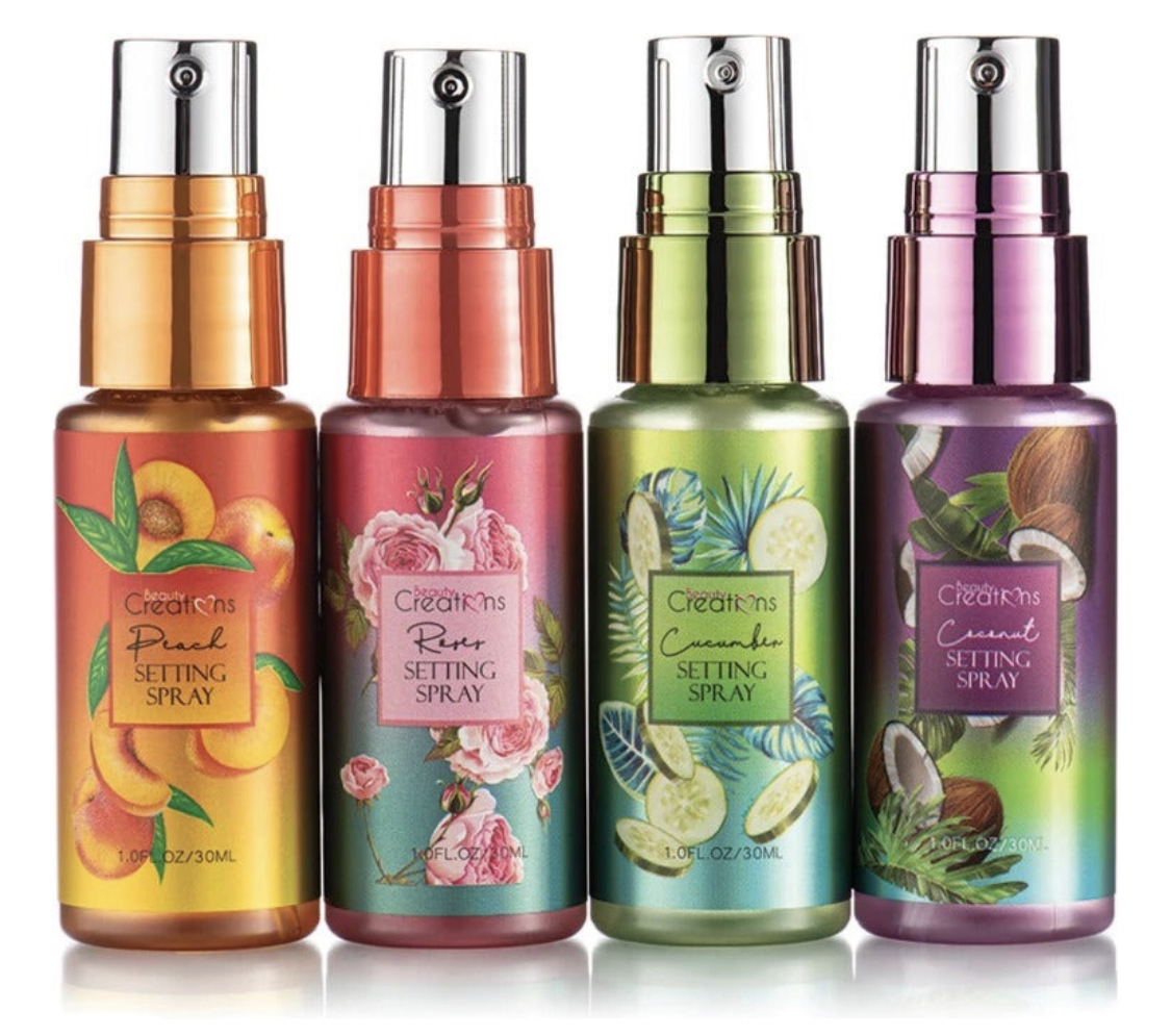 Colección Fijadores Spray Mini Beauty Creations 4 Piezas 30 ml.