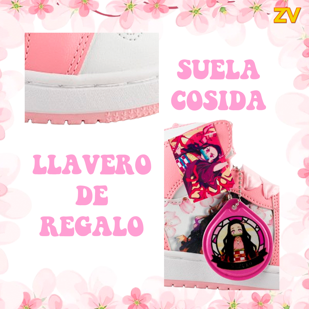 Tenis Nezuko Kamado Demon Slayer Deportivo Cosidos 416-n-rbn