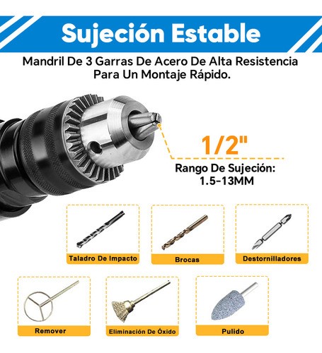 Taladro Atornillador Neumático 1/2 Desatornillardor Taladro Neumático de Aire Bowoshen plata.