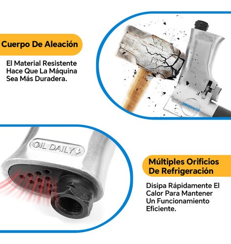 Taladro Atornillador Neumático 1/2 Desatornillardor Taladro Neumático de Aire Bowoshen plata.