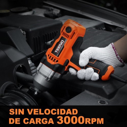 Llave De Impacto 500 Nm Teeno Adaptador 17/19/21/22 Mm 710w naranja/negro.