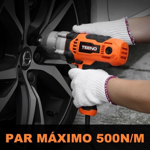 Llave De Impacto 500 Nm Teeno Adaptador 17/19/21/22 Mm 710w naranja/negro.
