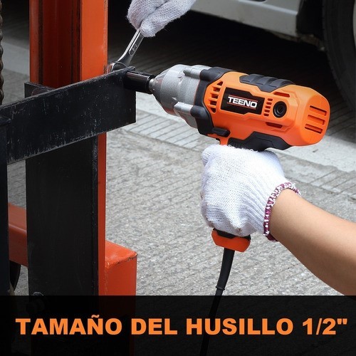 Llave De Impacto 500 Nm Teeno Adaptador 17/19/21/22 Mm 710w naranja/negro.