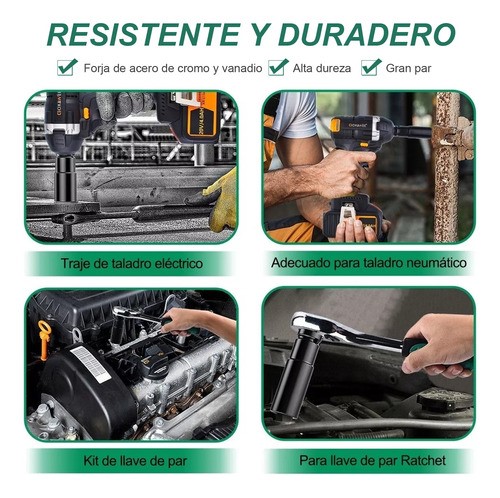Conjunto Combinado De Manguito De Llave Eléctrica, 20 Piezas verde azul.